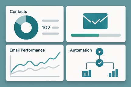 A HubSpotinspired dashboard view showing marketing and CRM performance improvements after email verification including clean contact lists verified em